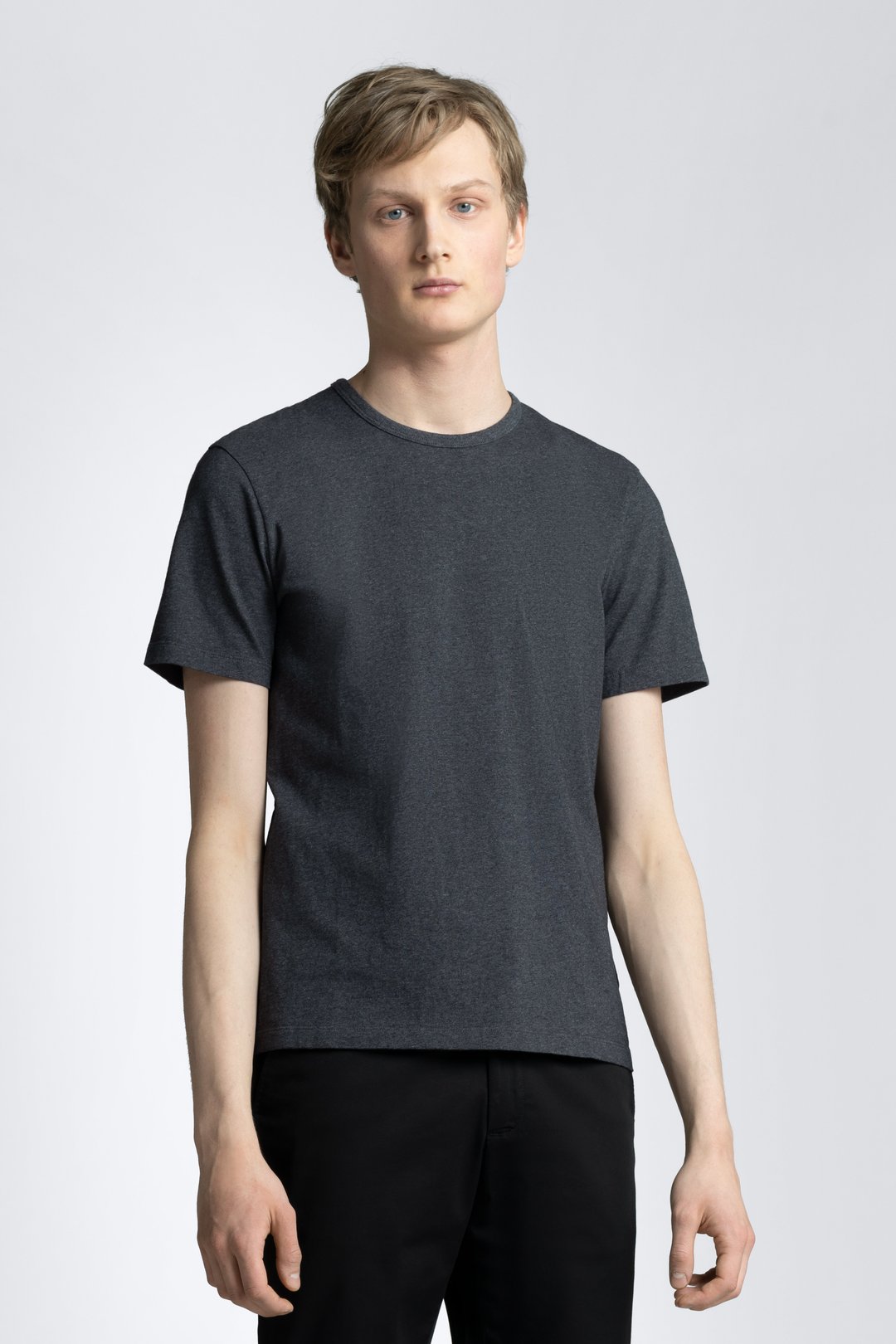 Charcoal Melange T-Shirt | Egyptian Cotton Crewneck - ASKET