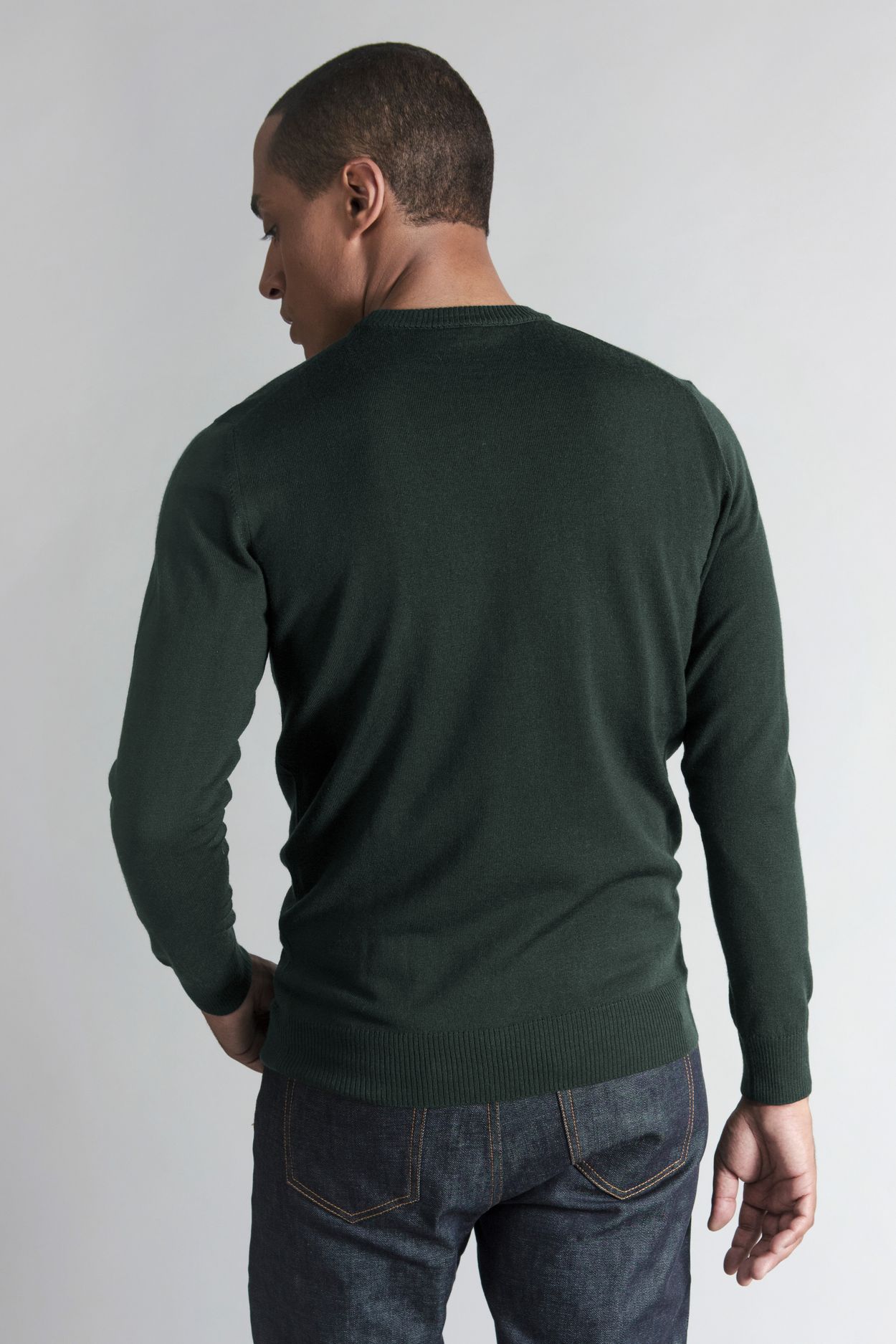 overdrive overtale Disciplinære Dark Green Merino Sweater | Fine Wool Crewneck - ASKET