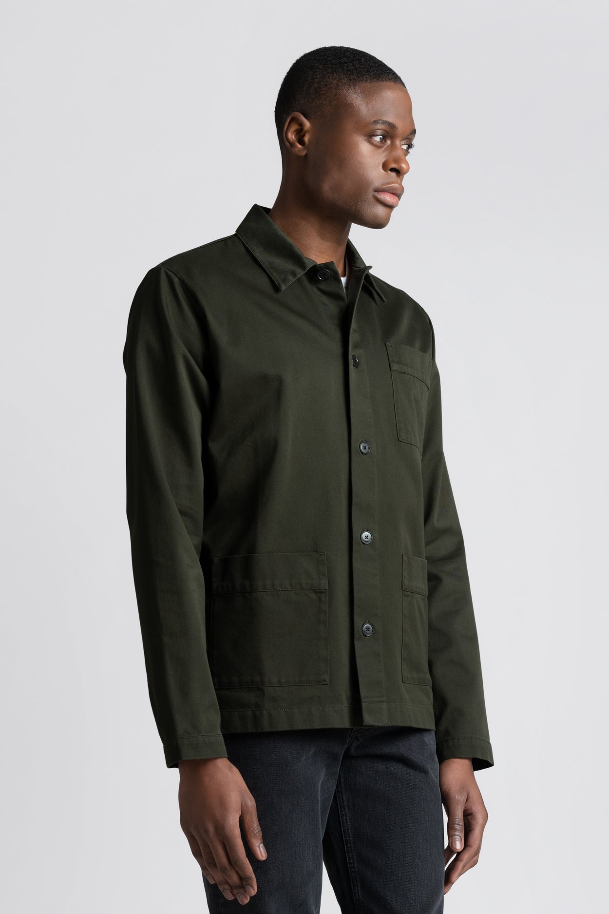 Khaki Green Overshirt | Organic Cotton Fine Twill - ASKET