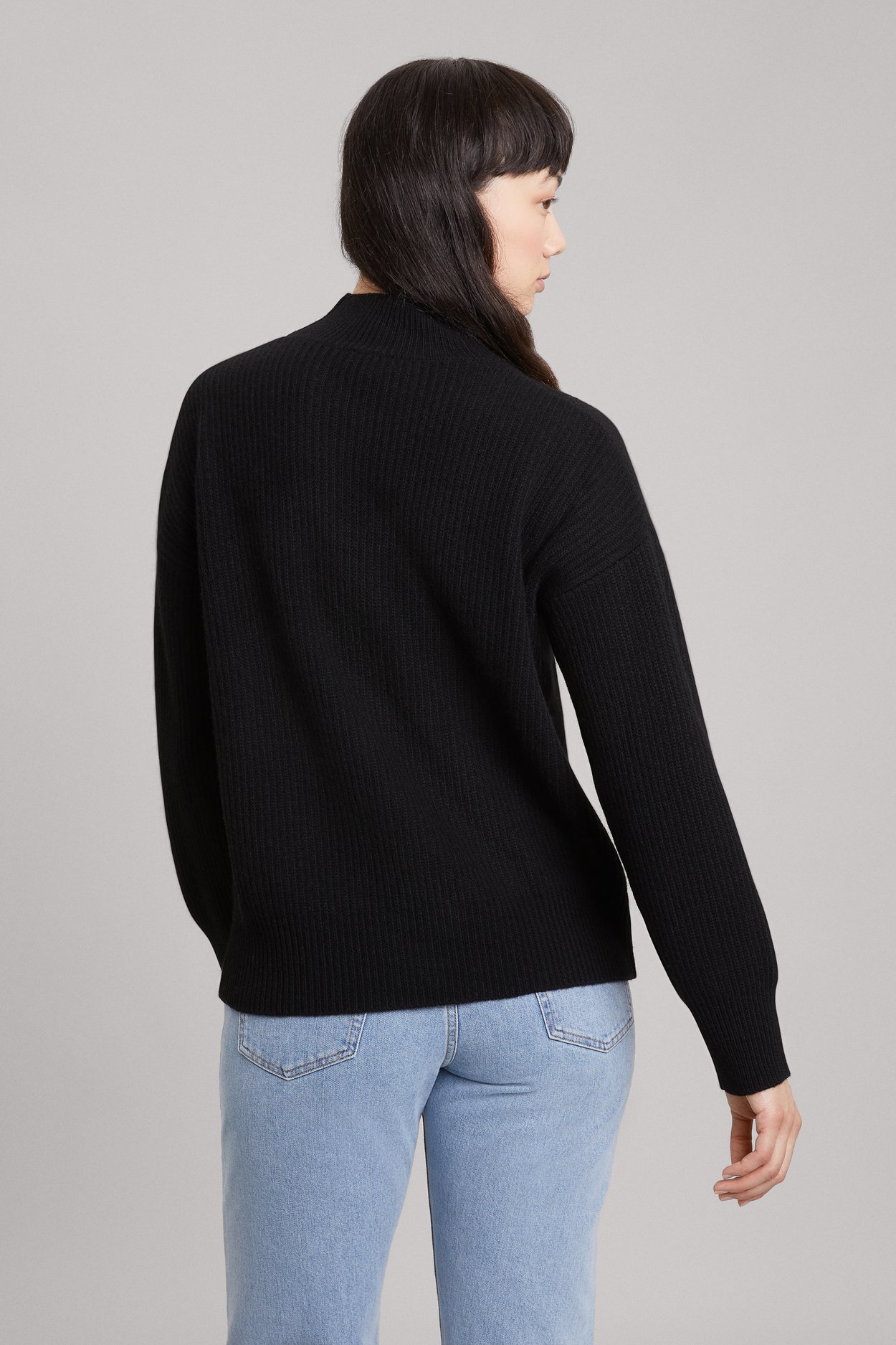 Black Mock Neck Sweater | 100% Recycled Wool - ASKET