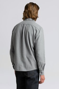 Grey Melange Flannel Shirt | Organic Cotton Twill - ASKET
