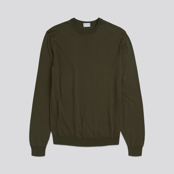 ASKET THE COTTON SWEATER OLIVE